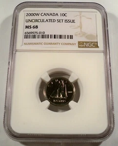 2000W NGC MS68 CANADA DIME BLUENOSE UNCIRCULATED MINT SET 10c MS 68 - Picture 1 of 4