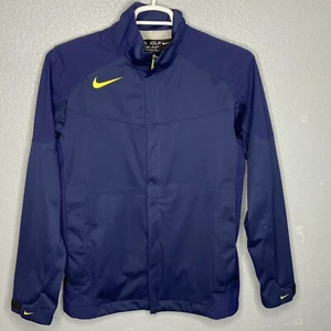 SAMPLE Mens Nike Golf Storm Fit Navy with yellow Full Zip Windbreaker Size S - Picture 1 of 11