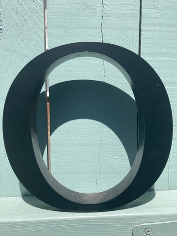 Vintage Reclaimed Salvaged Large Black Metal Gothic Font Advertising Letter ‘O’ Cover