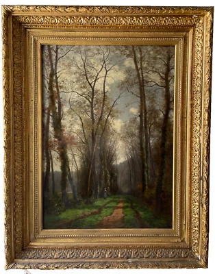 19th Century Camille PISSARRO ? French Oil IMPRESSIONIST - Forest Landscape - image 1 of 4