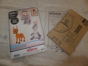 Disney Dumbo Bambi Thumper Sewing Pattern Simplicity 1942 Vtg Repro FF UC NEW - Picture 1 of 2