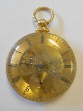 Antique 18K Yellow Gold MJ Tobias Liverpool Etched Man & Horse Pocket Watch 