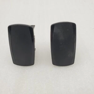 Boat Switch Blank 1-1/2" Long .81 " Wide Slot Black Qty (2) Fancy Curved Design - Bild 1 von 10
