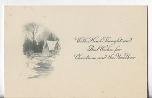 Vtg Christmas Card ART DECO 4.75x3 With Kind Thoughts & Best Wishes 4 Christmas - Picture 1 of 3