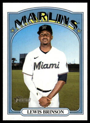2021 Topps Heritage #708 Lewis Brinson SP - Image 1 of 2