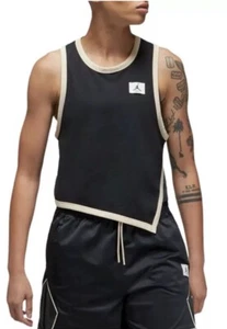 Air Jordan Women's Jersey Tank Top DO5035-010 Black/Grey/Sanddrift Size 3x - Picture 1 of 4