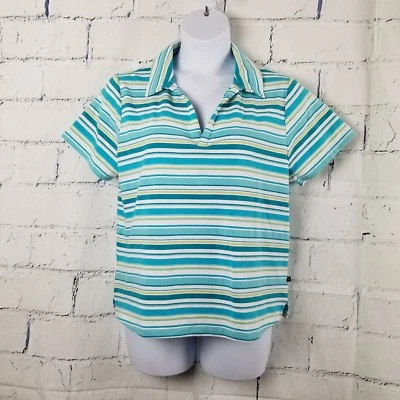 Top tejido a rayas azul Lane Bryant Venezia Plus 18 20 manga corta cuello en V Foto 1 de 4