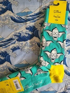 Happy Socks Men's Cotton Socks Simpsons Krusty Turqu. OneSize 7.5-11.5 EU 41-46 - Picture 1 of 5