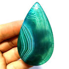Natural Blue Line Agate Teardrop Pendants Bead Necklace Jewelry Making