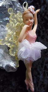 Kurt Adler pensionierte Ballerina kurzes Tutu Kristall glitzernde Schneeflocke Ornament - Bild 1 von 12