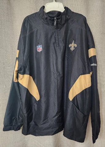 Vintage Reebok New Orleans Saints Onfield Windbreaker Pullover Jacket  - 2XL Cover