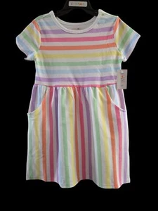 Toddler Girl Rainbow Print Skater Dress with Pockets Size 3T- NWT - Summer Dress - Picture 1 of 2