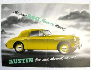 AUSTIN A40 Sports Model Car Sales Brochure c1950 #794/A - Picture 1 of 3