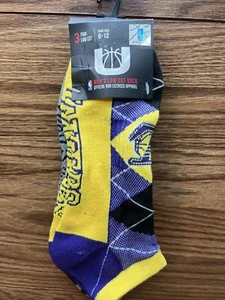 NBA Ultra Game Los Angeles Lakers Men Crew Socks - 3 Pair Pack - Shoe Size 6-12 - Picture 1 of 6