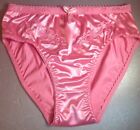 Women Panties Bikinis GRACE Size XL Pink Nylon Satin W/Decoration Elastic