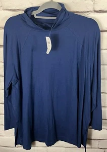Neu mit Etikett J. Jill Damen Größe XL blau Langarm luxuriöse Rollkragen Tunika - Bild 1 von 7