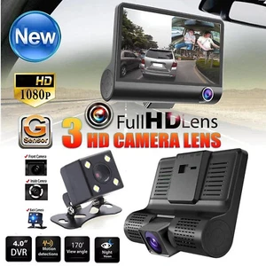 HD 1080P Car 3 Lens Dash Cam Front/Rear/Inside Video Recorder Camera G-sensor - Picture 1 of 12