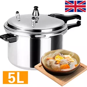 5 Litre Home Dual Handle aluminum Pressure Cooker Kitchen Catering Cookware NEW - Picture 1 of 7