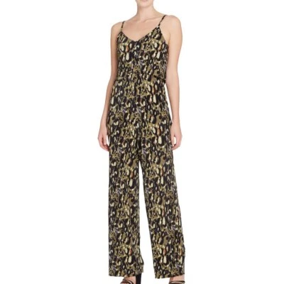 CATHERINE MALANDRINO Women's Animal Print Pleated Jumpsuit TEDO - Image 1 of 2
