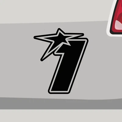 STICKERFREAKS Startnummer 1 Aufkleber Stern Race Win Sticker Kleber Auto Motorrad Fahrrad Sieg