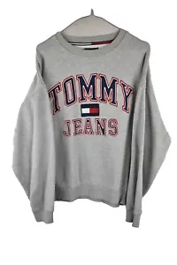 Tommy Hilfiger Jeans Mens Spellout Crewneck Sweatshirt Size S Oversized - Picture 1 of 9