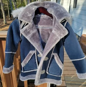 Niñas Niños Invierno Chaqueta Abrigo Talla 7 Imitación Piel de Oveja Largo Medio HERMOSO - Imagen 1 de 14