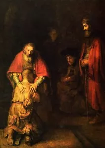 Rembrandt The Return of the Prodigal Son Dutch Golden Age Canvas Print 23X30 New - Picture 1 of 1