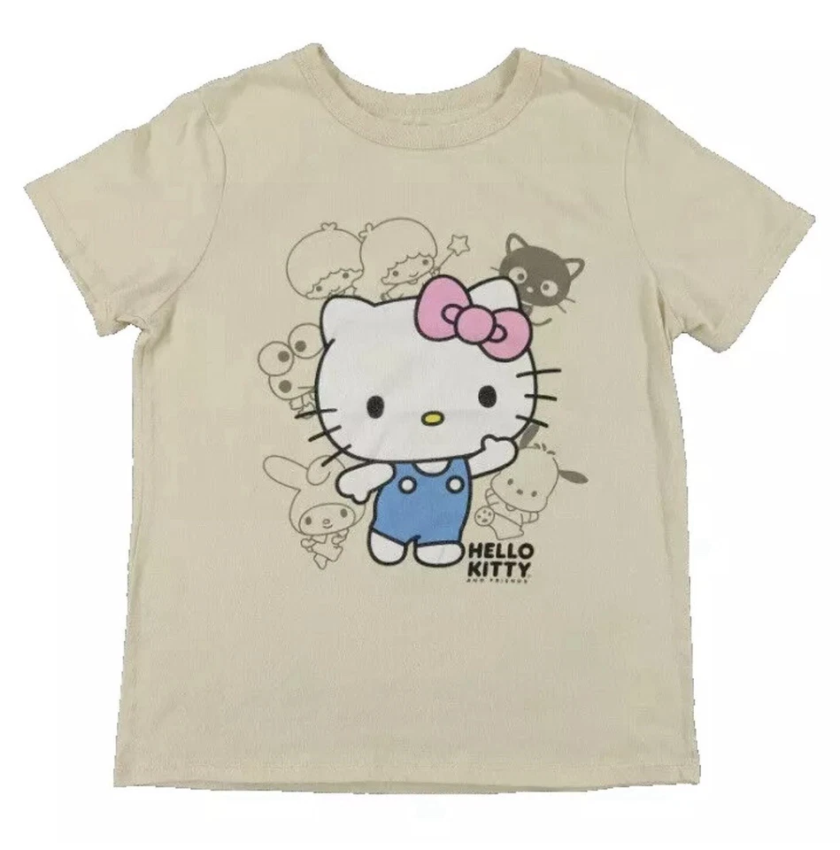 Hello Kitty & Friends by Sanrio Beige Lightweight T-shirt Size Medium