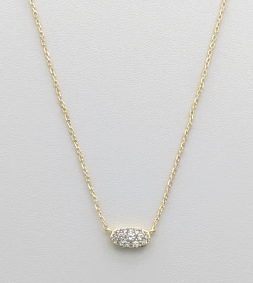 Ajuste Kendra Scott. Collar colgante pavé chapado en oro en cristal blanco con DB Foto 1 de 4
