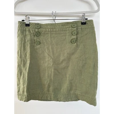 Minifalda Max Studio para mujer de lino con botones marineros talla 4 cintura alta Foto 1 de 4