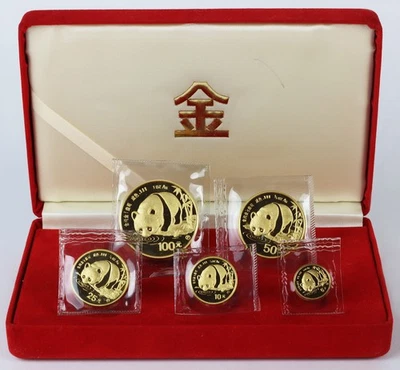 Vintage 1987 China 5-100 Yuan Panda 999 Gold 5 Coin Fractional Set (1.9 oz AGW) - Image 1 of 3
