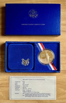 1986-S United States Liberty Coins Proof 90% Silver Statue of Liberty 🗽 $1! 😎 - Image 1 of 4