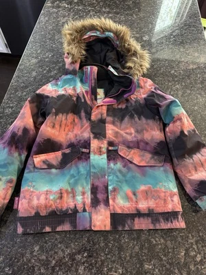 Burton DryRide Ski Snowboard Jacket Youth Kids Coat fur Hooded  L 16 Winter Jack - Image 1 of 4
