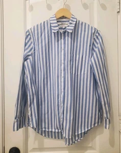 Madewell Womens Signature Oversized Button Up Shirt Longsleeve Size Small - Picture 1 of 9