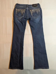 Miss Me Jeans Women's 27 Bootcut Embellished Pockets Cowgirl Western Denim Blue - Picture 1 of 11