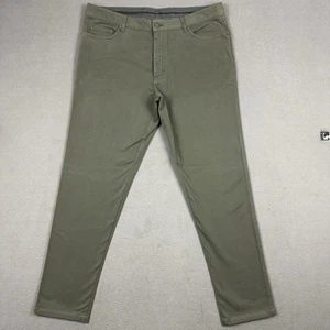 Ermenegildo Zegna Pants Mens 38 (38x30.5) Green Twill Cotton Blend 5 Pocket Slim - Picture 1 of 23