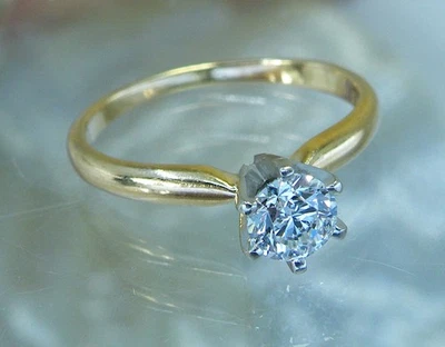 14k .50ct Natural Diamond SI 3 H Solitaire Engagement RING 5.5 Brilliant Round - Image 1 of 4