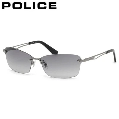 Police SPLQ06J 568N 60 POLICE KNIGHT Titanium Two-Point Rimless Men's Women's - Image 1 of 3