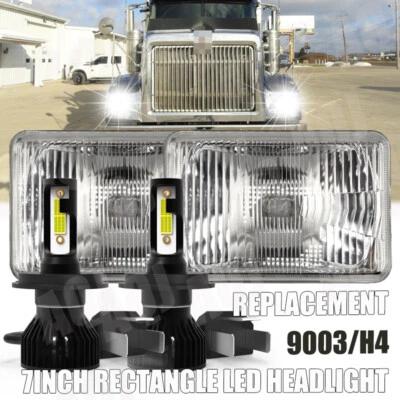 Pair 5x7'' 7x6 LED Headlight DRL For International 9900i SFA 7400 5600i 9200 SBA - Image 1 of 4