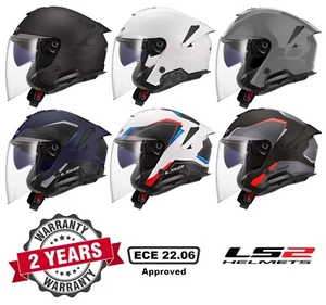 LS2 OF618 VERSO II DUAL VISOR ECE22.06 OPEN FACE MOTORBIKE MOTORCYCLE HELMET - Picture 1 of 15