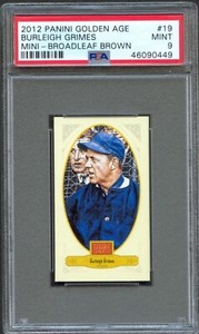 2012 Panini Golden Age Mini Broadleaf #19 BURLEIGH GRIMES Cardinals PSA 9