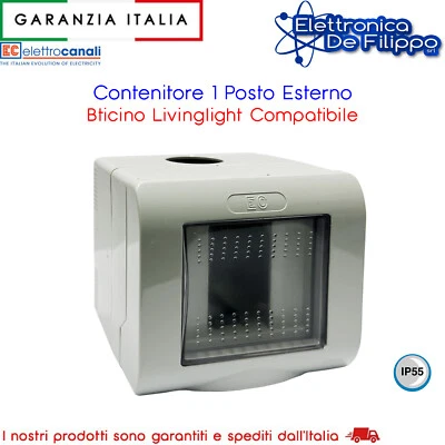 Contenitore 1 Posto Esterno Bticino Livinglight Compatibile - Immagine 1 di 2