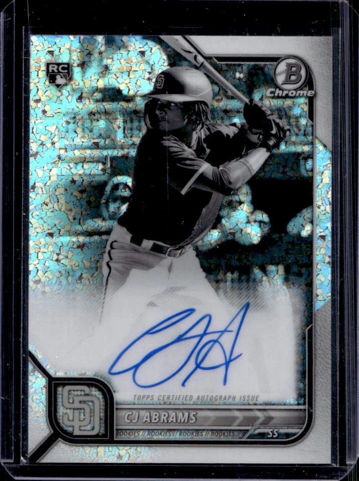2022 Bowman Chrome CJ Abrams Black & White Diamond Refractors RC Auto #CRA-CA