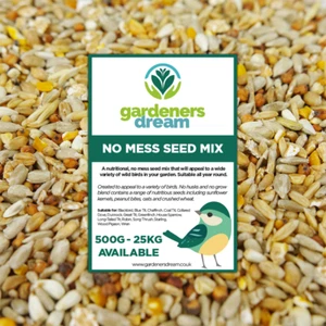 GardenersDream No Mess Seed Mix - Premium Quality Husk-Free Wild Bird Food - Picture 1 of 48