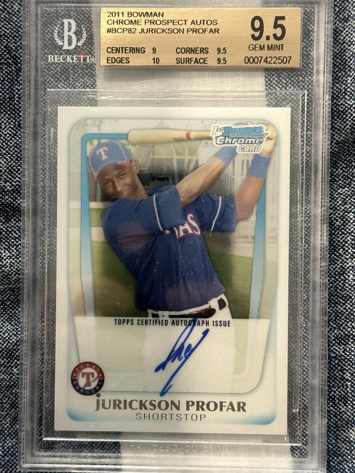 2011 Bowman Chrome Jurickson Profar Auto BCP82 BGS 9.5 w/ 10 Sub Auto 10 - Image 1 of 1