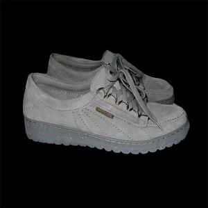 Women's Mephisto Originals Tan Leather Lace Up Suede Shoes Gray US 6.5 - Picture 1 of 7