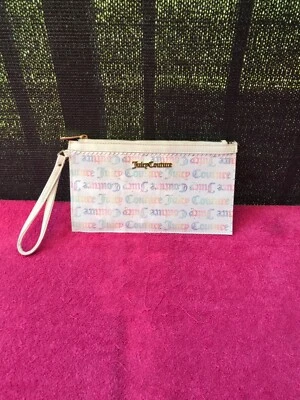 JUICY COUTURE White Wristlet Clutch Rainbow Logo Purse Women Small HandBag - Изображение 1 из 4