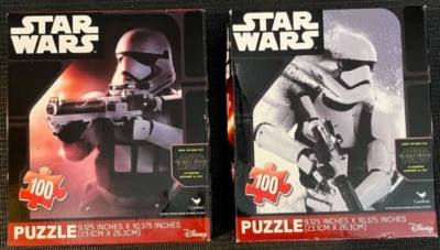 DOS Rompecabezas Star Wars Storm Trooper 100 Piezas 9" x 10" El Despertar de la Fuerza 2015 Foto 1 de 2