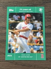 2022 Topps Rookie of the Year 75th Anniversary Fred Lynn Emerald #18 Red sox /50