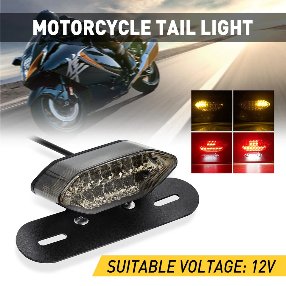 Luz trasera LED universal para freno de parada de señal de giro para motocicleta Foto 1 de 4